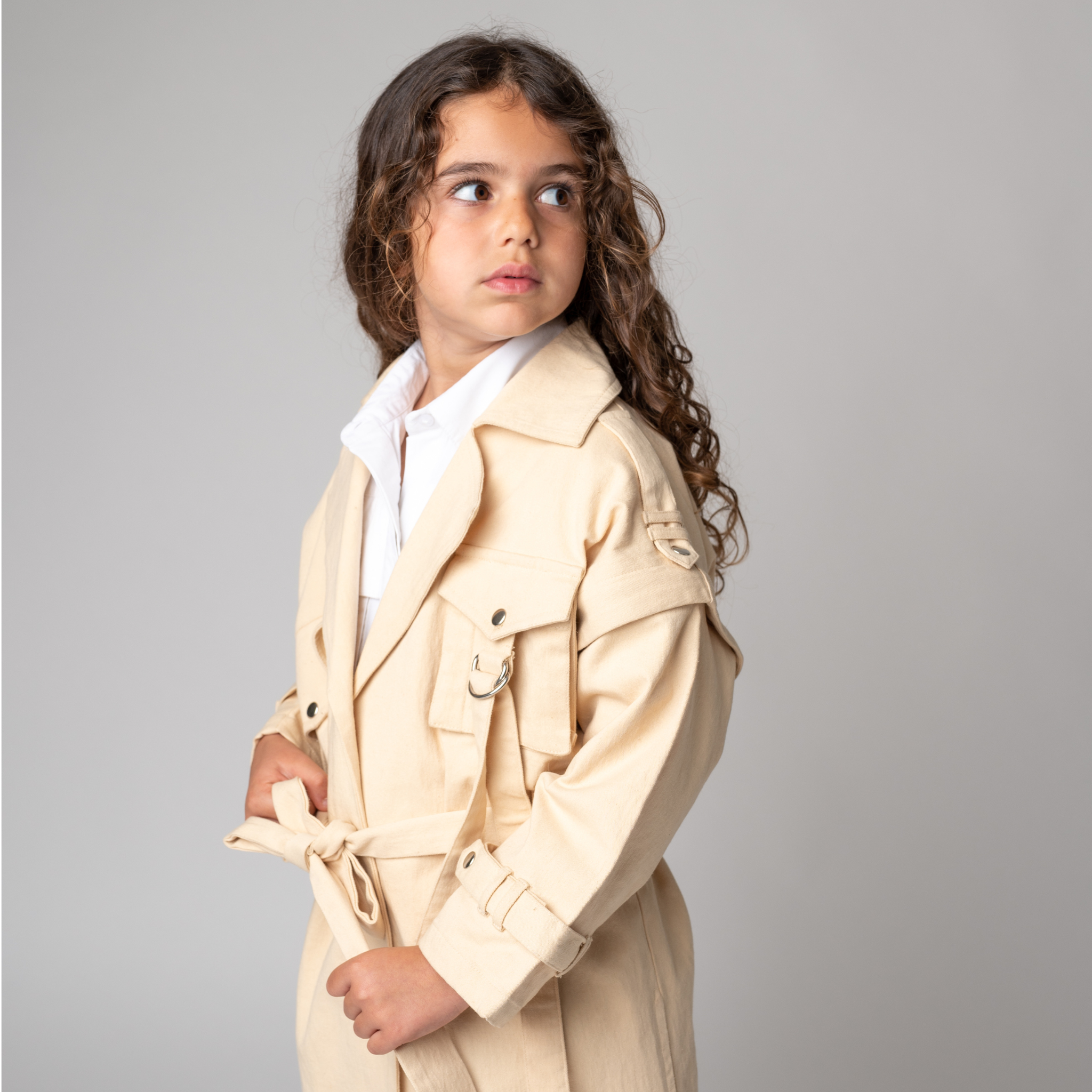 Children s Organic cotton twill trench coat Initial Kids