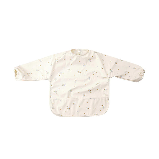 HappyFlute Danish New Style High Qualit PU Fabric Cute Waterproof Long Sleeves Snap Overalls Large Pocket Dirty Free Feeding Bib