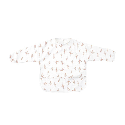 HappyFlute Danish New Style High Qualit PU Fabric Cute Waterproof Long Sleeves Snap Overalls Large Pocket Dirty Free Feeding Bib