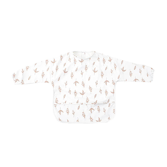 HappyFlute Danish New Style High Qualit PU Fabric Cute Waterproof Long Sleeves Snap Overalls Large Pocket Dirty Free Feeding Bib