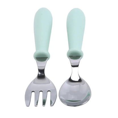 Baby Gadgets Tableware Set Children Utensil Stainless Steel Toddler Dinnerware Cutlery Cartoon Infant Food Feeding Spoon Fork