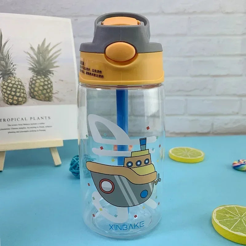 Kids Water Sippy Cup Creative Cartoon Baby Feeding Cups with Straws Leakproof Water Bottles Outdoor Portable Children's Cups