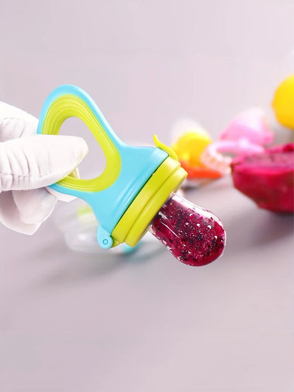 9pcs Baby Feeding Set: 1pc Silicone Squeeze Feeding Bottle Spoon, 2pcs Food Feeder Pacifier, 6pcs Mesh Bag, Rice Paste Tableware