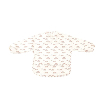 HappyFlute Danish New Style High Qualit PU Fabric Cute Waterproof Long Sleeves Snap Overalls Large Pocket Dirty Free Feeding Bib