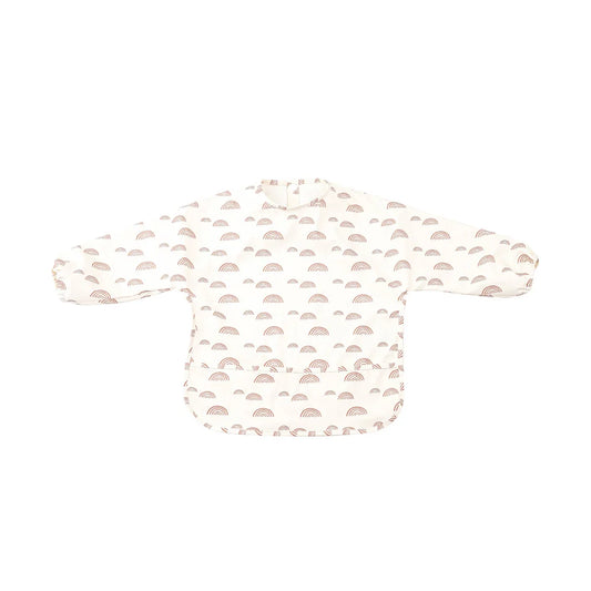 HappyFlute Danish New Style High Qualit PU Fabric Cute Waterproof Long Sleeves Snap Overalls Large Pocket Dirty Free Feeding Bib