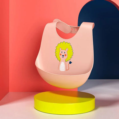 Silicone Babi Bib Waterproof Saliva Baby Bibs Cartoon Newborn Feeding Soft Edible Aprons Baby Adjustable Burp Scarf