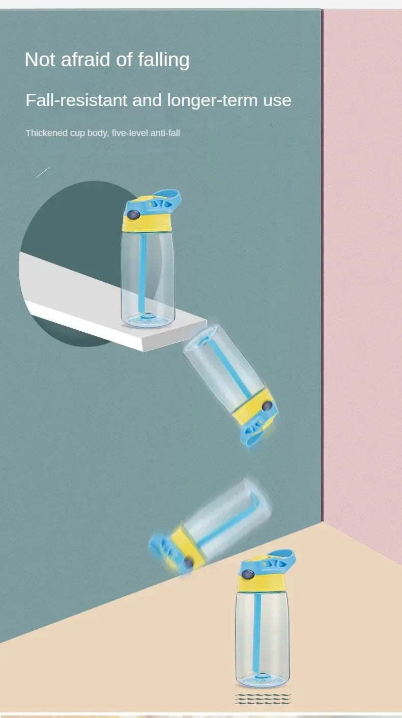 Kids Water Sippy Cup Creative Cartoon Baby Feeding Cups with Straws Leakproof Water Bottles Outdoor Portable Children's Cups