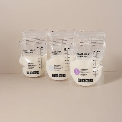240ml  30/60pcs PE Temperature Sensing Breast Milk Storage Bags Self Standing Baby Food Storage Containers