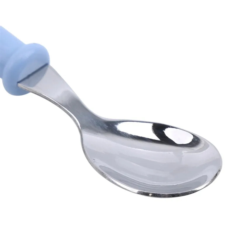 Baby Gadgets Tableware Set Children Utensil Stainless Steel Toddler Dinnerware Cutlery Cartoon Infant Food Feeding Spoon Fork