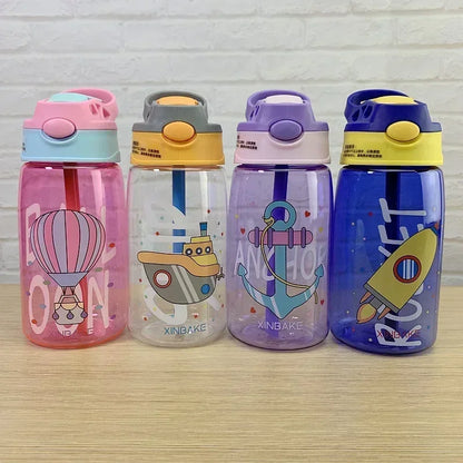 Kids Water Sippy Cup Creative Cartoon Baby Feeding Cups with Straws Leakproof Water Bottles Outdoor Portable Children's Cups