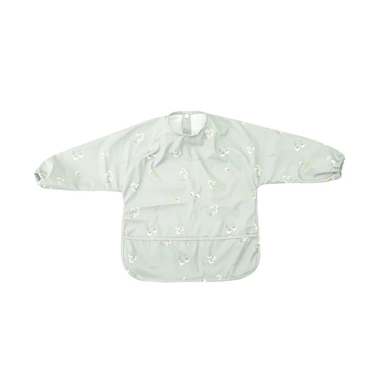HappyFlute Danish New Style High Qualit PU Fabric Cute Waterproof Long Sleeves Snap Overalls Large Pocket Dirty Free Feeding Bib