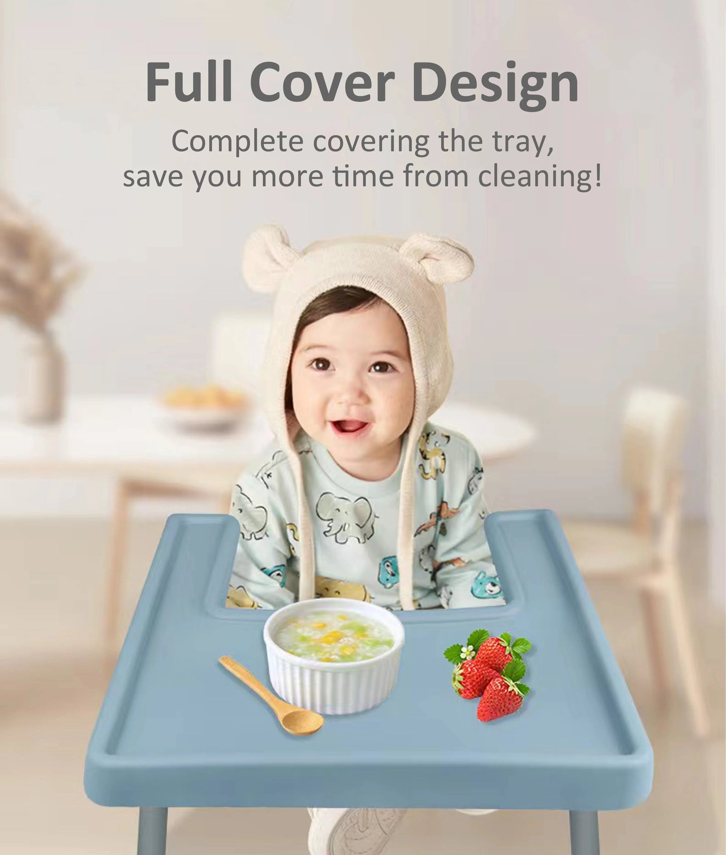 Washable Full Cover Placemat Dinning Highchair Tray Baby Silicone Placemat