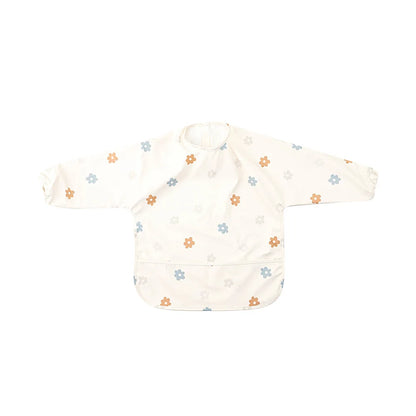 HappyFlute Danish New Style High Qualit PU Fabric Cute Waterproof Long Sleeves Snap Overalls Large Pocket Dirty Free Feeding Bib