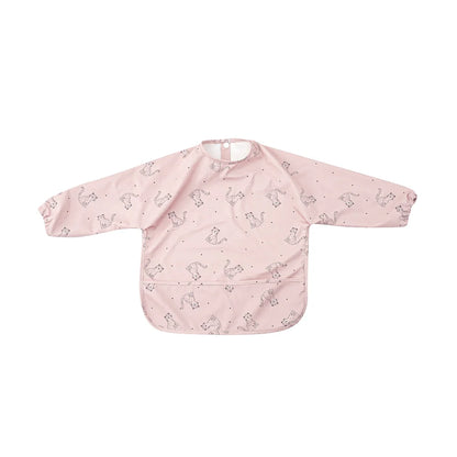 HappyFlute Danish New Style High Qualit PU Fabric Cute Waterproof Long Sleeves Snap Overalls Large Pocket Dirty Free Feeding Bib