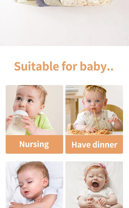 HappyFlute Danish New Style High Qualit PU Fabric Cute Waterproof Long Sleeves Snap Overalls Large Pocket Dirty Free Feeding Bib