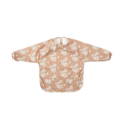 HappyFlute Danish New Style High Qualit PU Fabric Cute Waterproof Long Sleeves Snap Overalls Large Pocket Dirty Free Feeding Bib