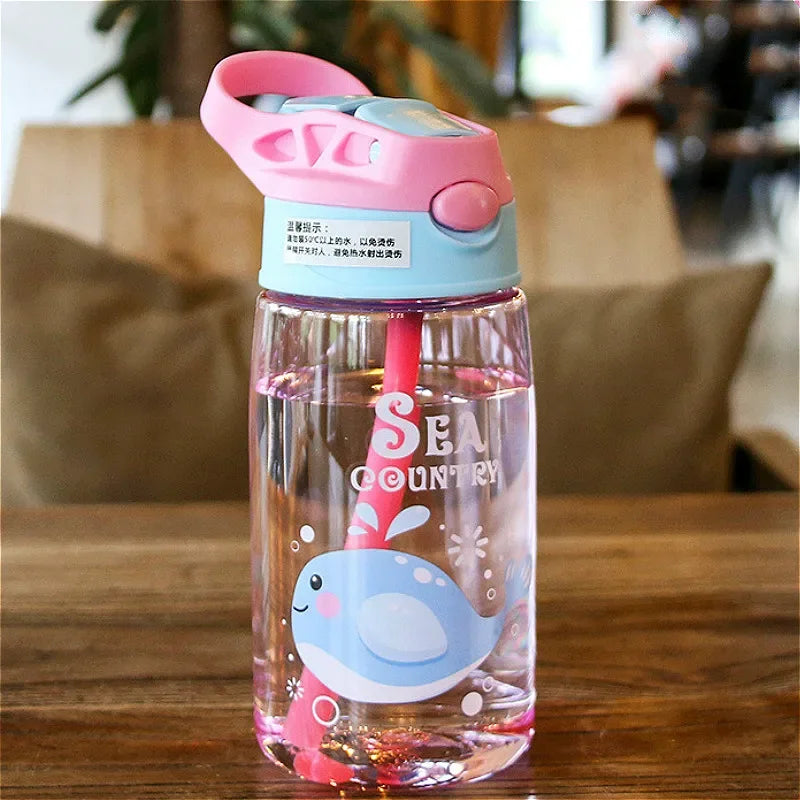 Kids Water Sippy Cup Creative Cartoon Baby Feeding Cups with Straws Leakproof Water Bottles Outdoor Portable Children's Cups